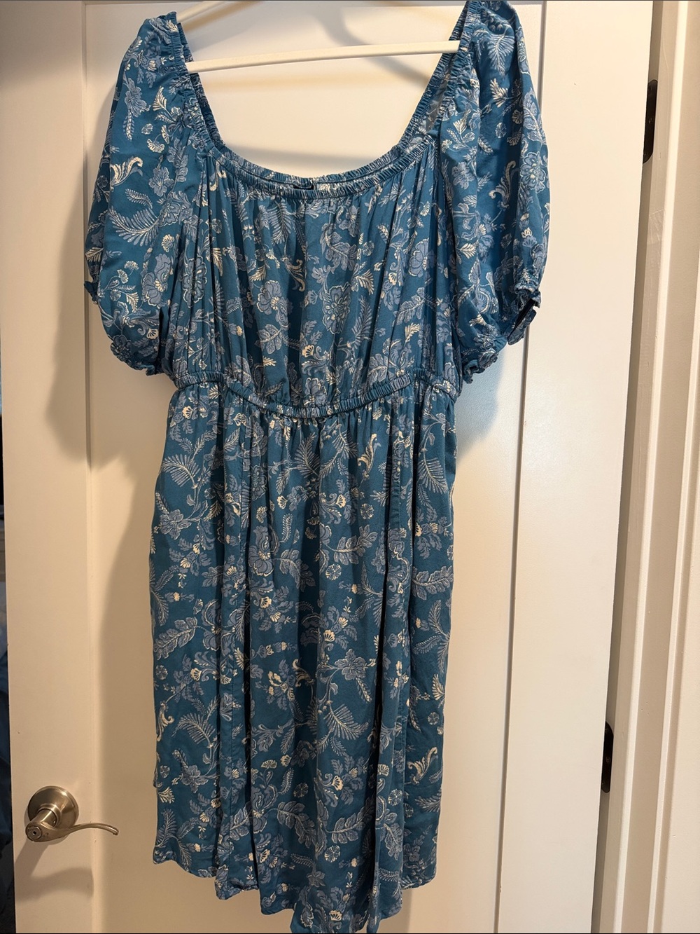 torrid | Dresses | Torrid Blue Floral Puffsleeve Midi Dress